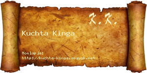 Kuchta Kinga névjegykártya