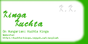 kinga kuchta business card
